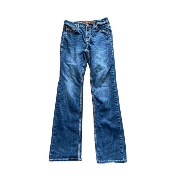 Rock and roll denim cowgirl boot cut blue jeans size 18r - Picture 1 of 5